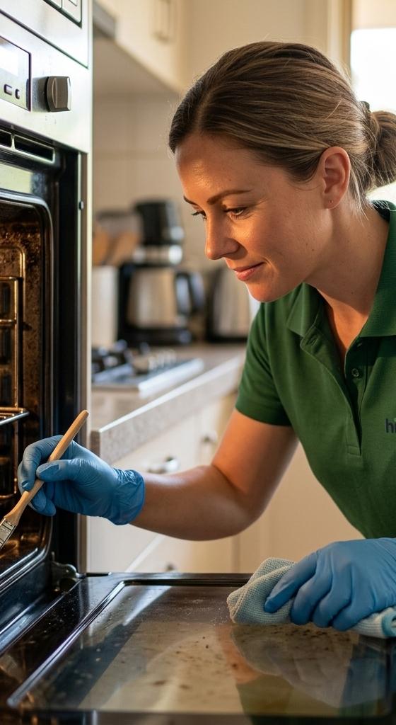 A HireJuno pro carrying out oven cleaning