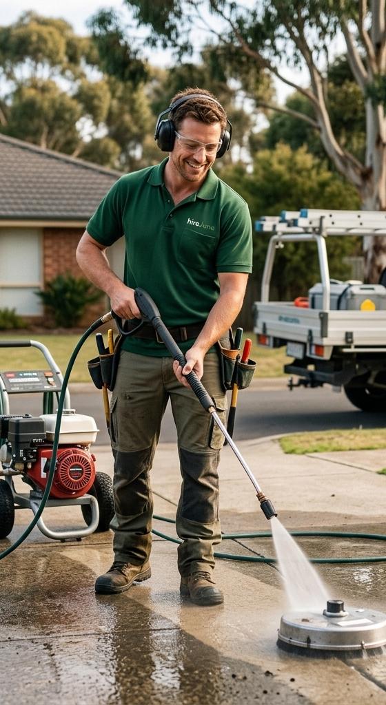 A HireJuno pro carrying out pressure washing